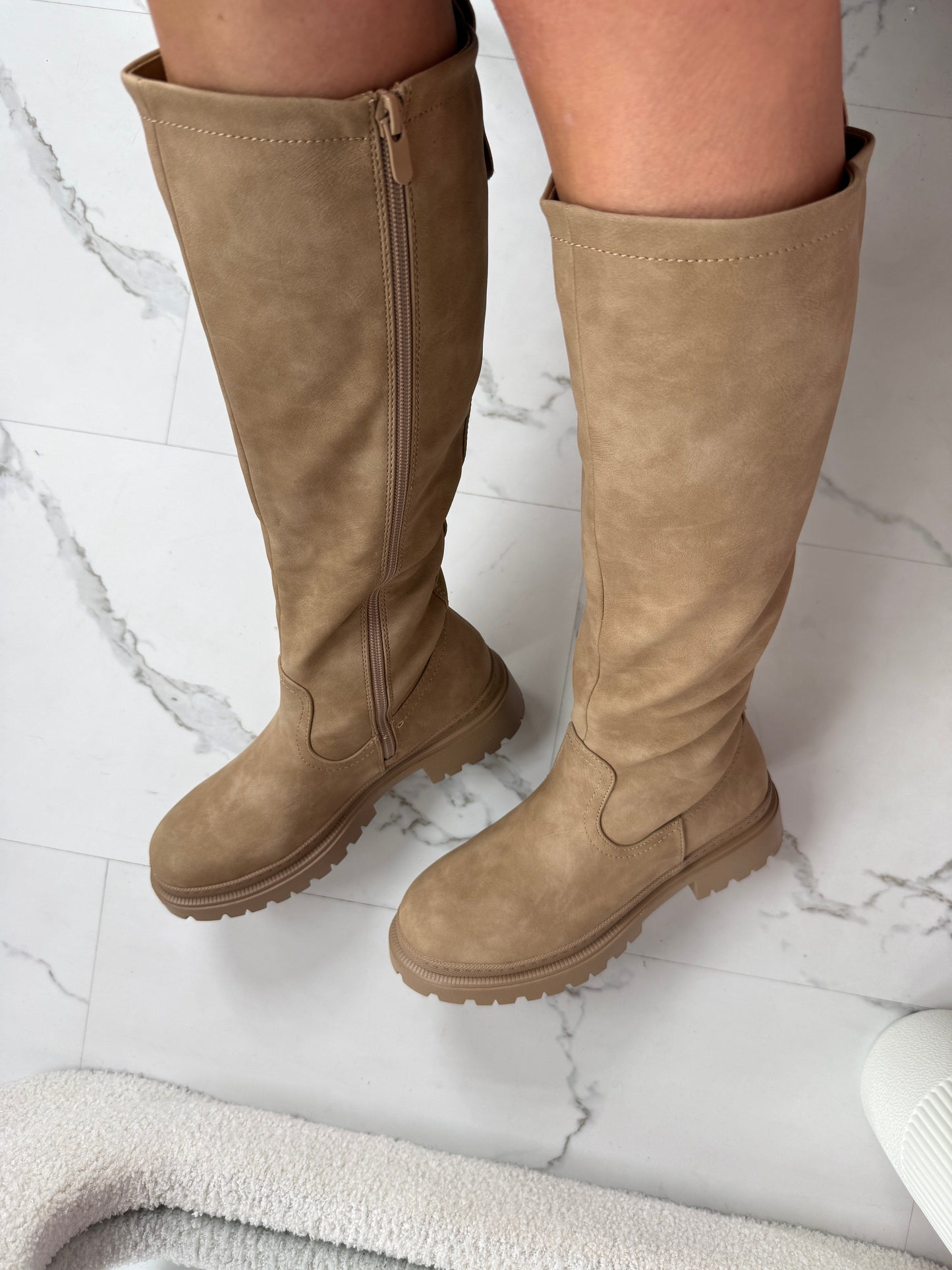 Anetta Khaki Wysokie Botki
