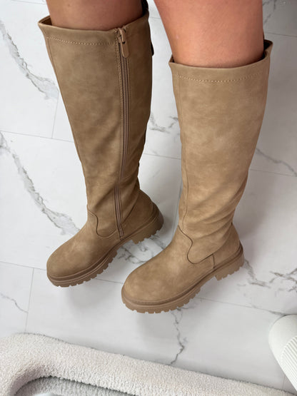 Anetta Khaki Wysokie Botki