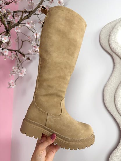 Anetta Khaki Wysokie Botki